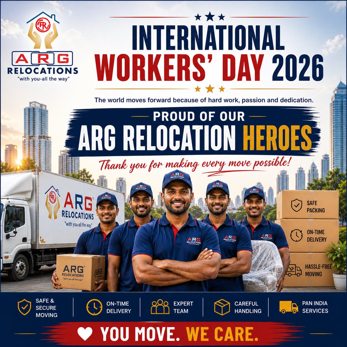 ArgMovers's tweet photo. 🚚 Behind every smooth move is a hardworking team.

This Workers’ Day, we celebrate the dedication, teamwork &amp; passion of the ARG Relocations team. Thank you for making every move seamless. 👷👏

#InternationalWorkersDay #ARGRelocations #TeamWork https://t.co/2aO3HBGy5v