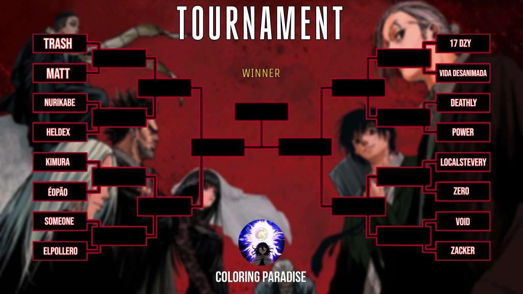 colorisoparaing's tweet photo. THE FIRST COLORING PARADISE TOURNAMENT IS ABOUT TO BEGIN!
-“What will the tournament's theme be?🤔”
The theme will be shonen manga! So we'll have manga like: One Piece, Naruto, and many others!
-“When is the tournament?”
The tournament will begin on May 1st 

Here is the bracket https://t.co/xLzMIqZoiu