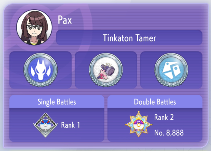 TonsOfPax's tweet photo. Finally hit 50 wins with Tinkaton! All in ranked doubles (I have more wins, but they're private battles and don't count lol) #PokemonChampions https://t.co/AZnoHJeXgg