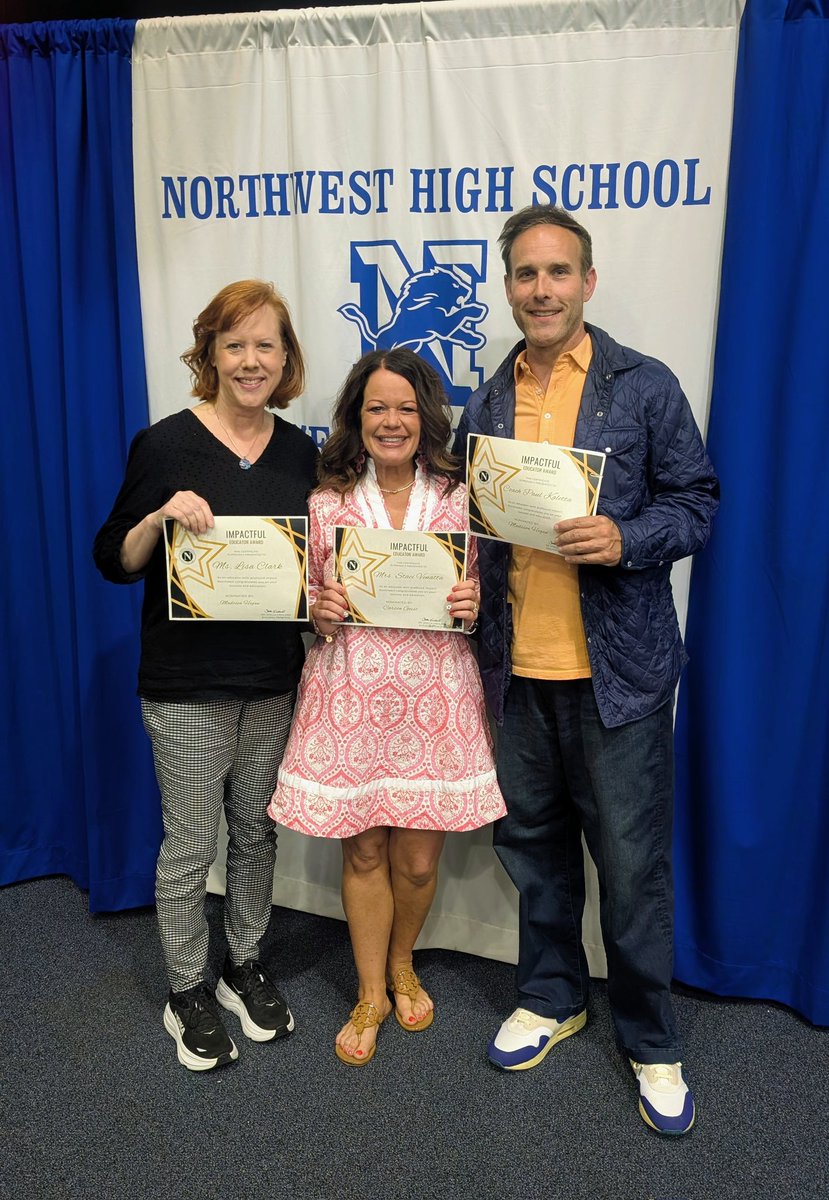 MsKatieDunlap's tweet photo. Congratulations @PkPhysEd, @StaciVenatta and @LisaEClarkITS for being honored tonight at @NorthwestRISD Impactful Educators Award Ceremony! 2026 Seniors nominated them as their most impactful teacher, K-12! 💙��👏 https://t.co/WvZQmIQpGi