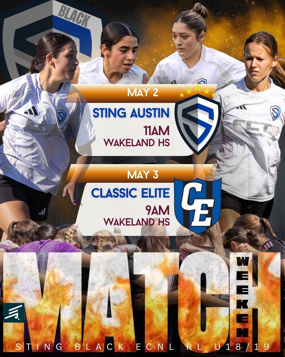 ECNL_RL_08's tweet photo. Coming up soon this weekend - Two games. Two battles. One standard. Let’s get it! 

📍Wakeland High School

#InItToWinIt #WeAreSting

@ECNLgirls @ImYouthSoccer @StingSoccerClub @DylanAsher_2 @tomas_boyle5 https://t.co/nrhL6C38Ni