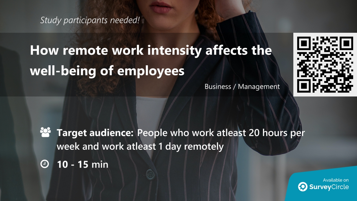 daily_research's tweet image. Participants needed for online survey!

Topic: "How remote work intensity affects the well-being of employees" via @SurveyCircle #VUamsterdam

#RemoteWork #wellbeing #HybrideWork #technology