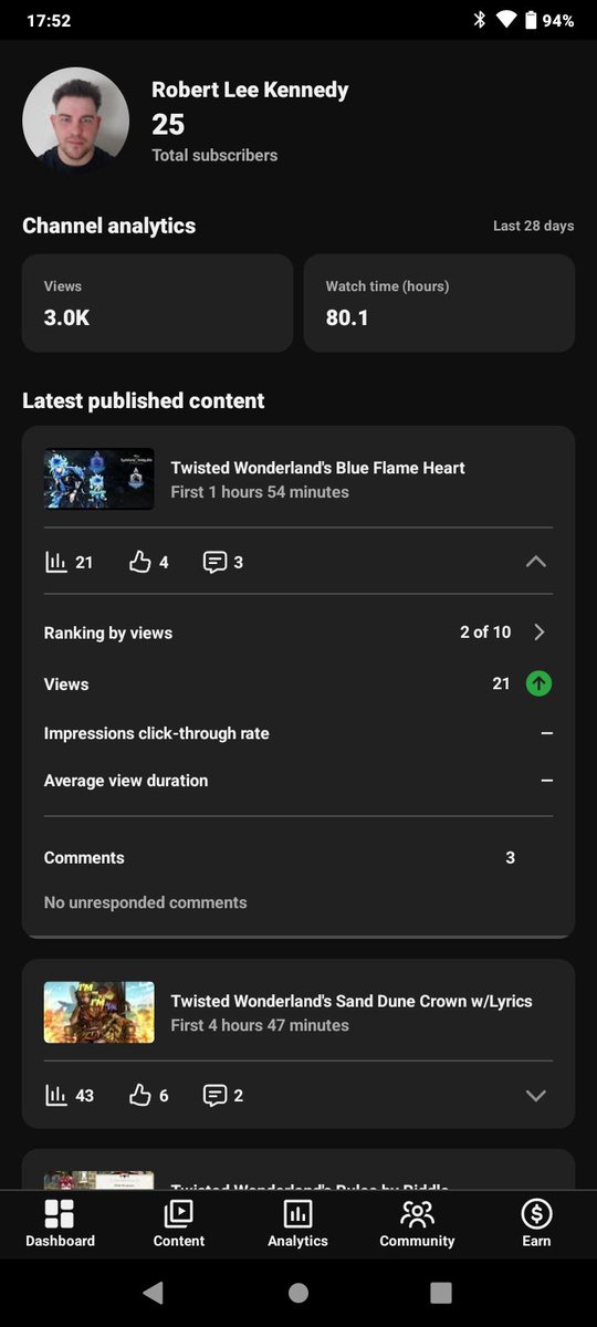 RobKennedyMuSic's tweet photo. When I started posting #TwistedWonderland videos weeks ago I only had 3 subscribers. Now I am growing. Thanks to all who have subscribed to my music channel. https://t.co/5wk9F8z0VD