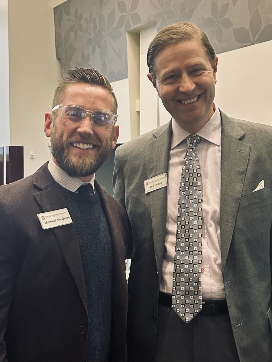 mikeus's tweet photo. Terrific evening at the @osuchasecenter  with President Emeritus E. Gordon Gee and Director Lee Strang.

Director Strang and the Chase Center faculty deserve enormous credit for the program and culture they’re building at @OhioState. Good for students, the university, and Ohio. https://t.co/8rz0WLDSKY