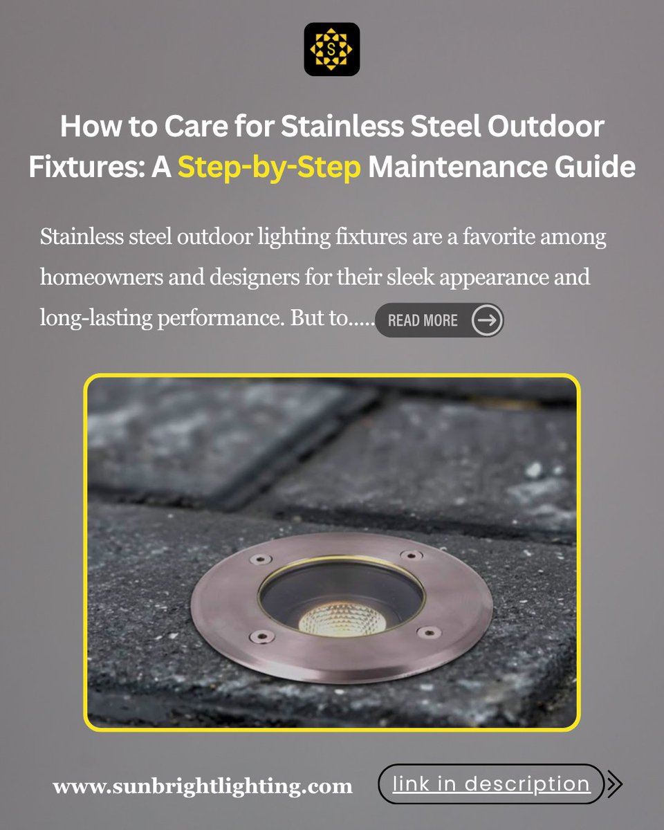 SunBrightLtg's tweet image. We love stainless steel for its sleek, modern look and incredible durability—but a little maintenance goes a long way! 🧼  Click the link in our description for the full breakdown! 📖💻
#SunbrightLighting #ModernHome #GardenInspiration #ExteriorDesign #LightingHacks #DIYHome