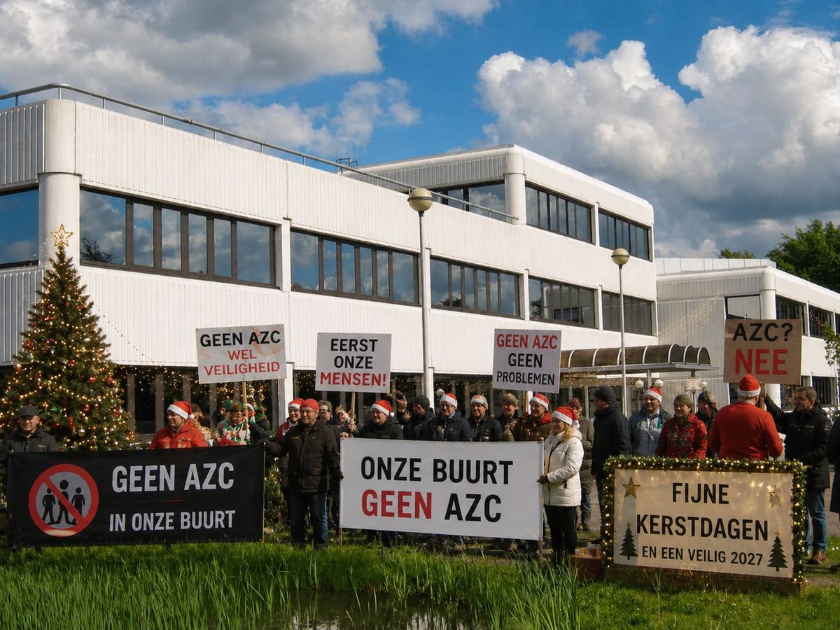 De bewoners van #Loosdrecht zijn vastberaden.

Ze gaan net zo lang door tot het geplande AZC van de baan is. Desnoods staan ze er met de kerst nog. 

#ZeNeeTegenHetAZC #Boosdrecht #AZCWegErmee