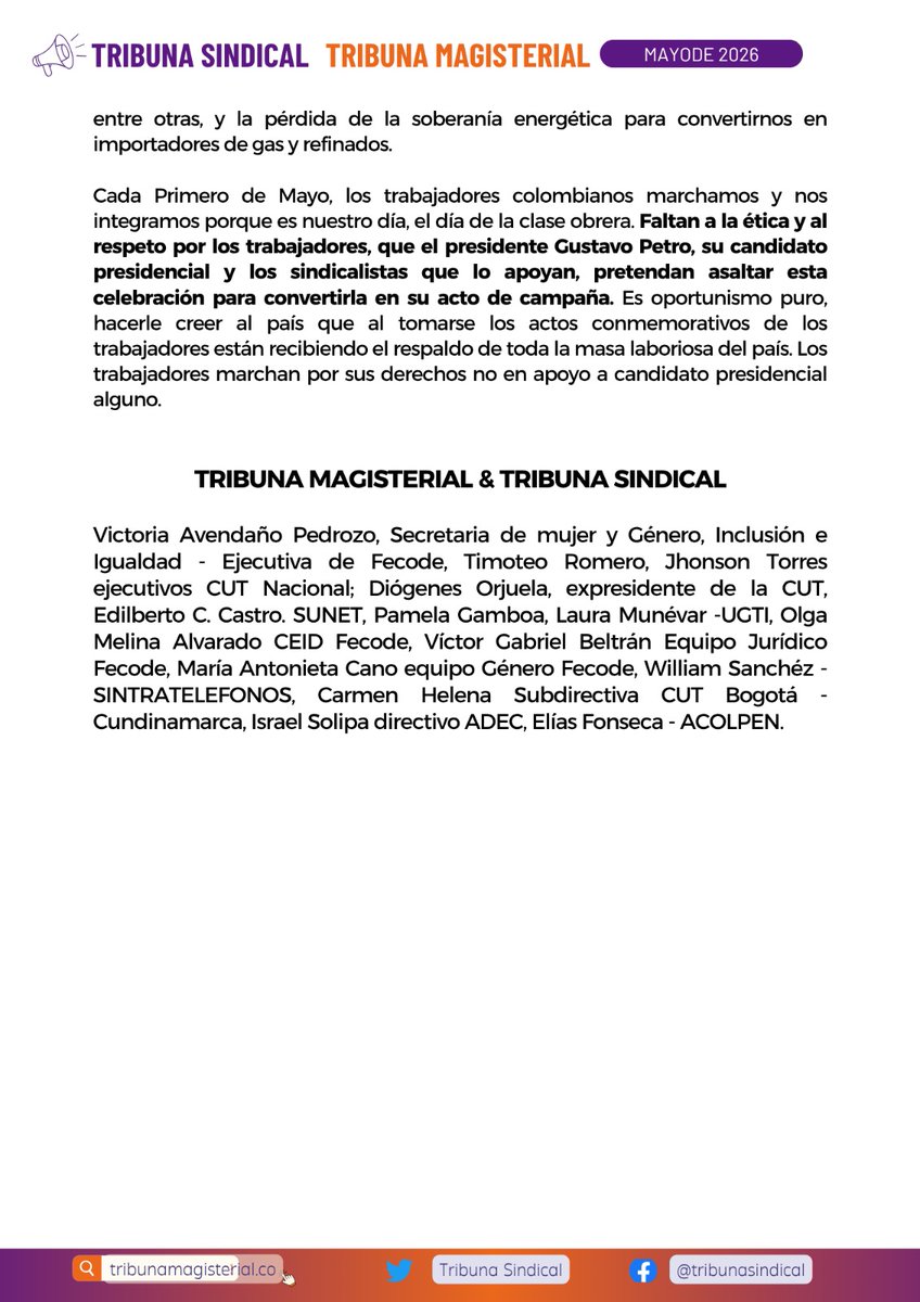 Tribuna Sindical tweet media