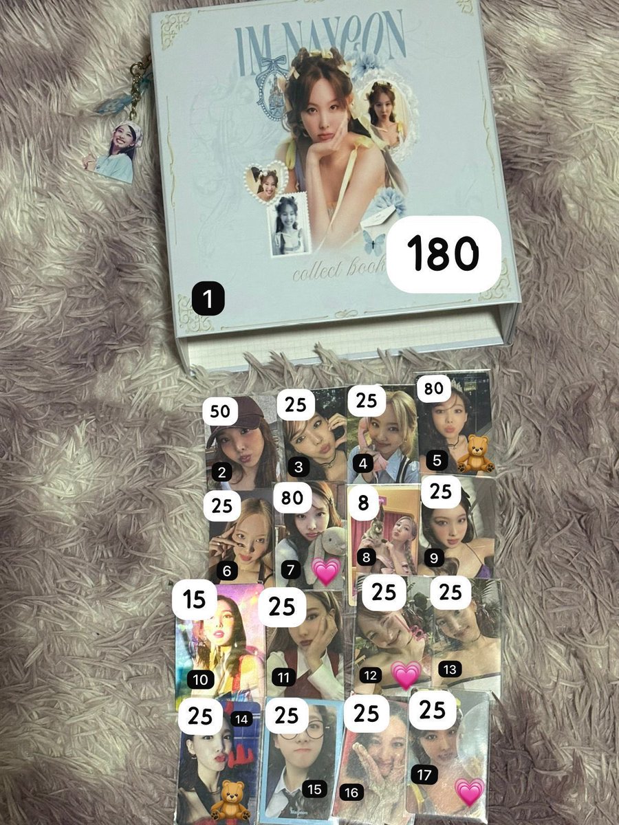 Ceg nacional nayeon 

Valores na imagem + freteS
🧸 = só sai com +2 (regulares), prioridade para quem levar mais 
💗 = só sai com +1 (regular)

- ⁠Trajeto : casa da seller > casa da gom (eu) > sua casa

🔴 Pagamento imediatamente quando solicitado