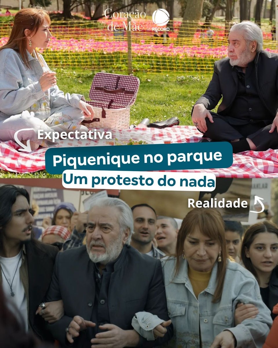 siga_record's tweet image. Quando o date sai do roteiro e do nada vocês param em uma manifestação 🤣 

➡️ Acompanhe as emoções de #CoraçãoDeMãe, de segunda a sexta, às 21h, na tela da #RECORD