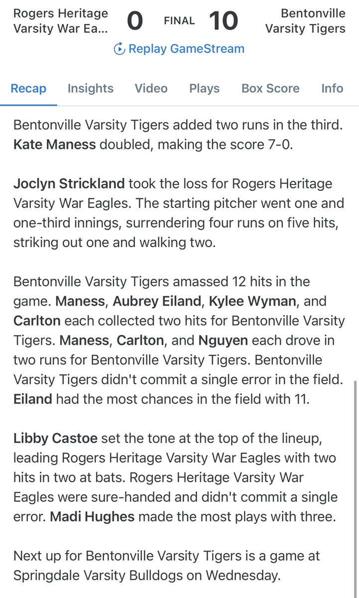 BHS Tiger Softball tweet media