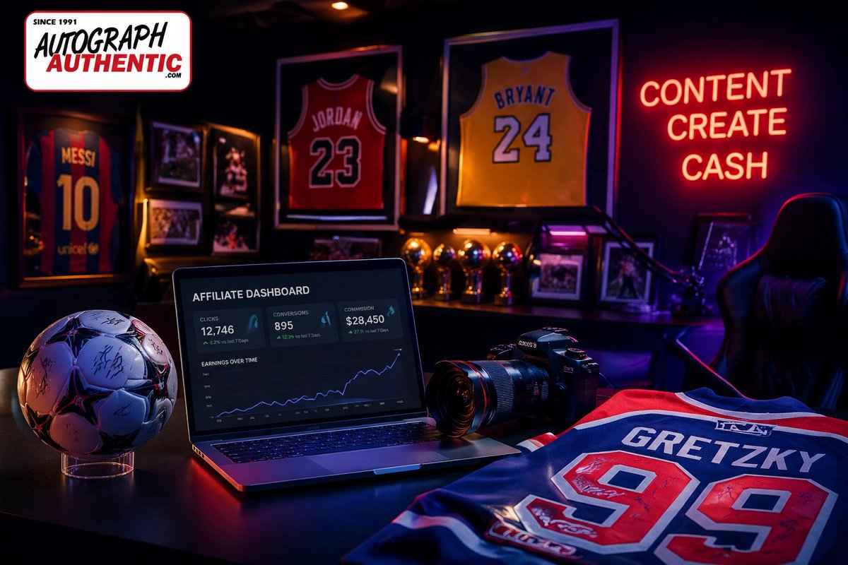 AutographAthntc's tweet image. Sports energy is unmatched! 🏆 With World Cup 2026 &amp;amp; playoffs, memorabilia demand is soaring. 📈

Turn hype into a high-ticket side hustle. Join our program and earn on every sale. 🏀🏒⚽

Apply here:
join.autographauthentic.com
#WorldCup #Affiliate