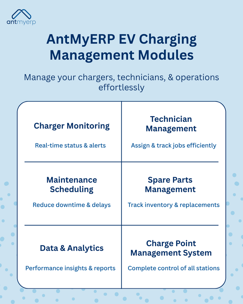 AntmyErp's tweet image. The EV charging business growing fast but facing more problems every day? Without the right system, growth becomes pressure.
Read More: rfr.bz/tbf04cc
#EVCharging #EVIndia #CleanEnergy #StartupLife #Automation #FutureOfMobility