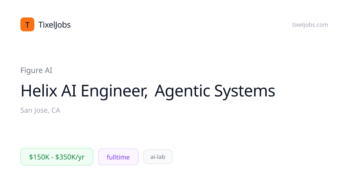 tixeljobs's tweet image. 🚀 Helix AI Engineer, Agentic Systems at Figure AI
📍 San Jose, CA
💰 $150K - $350K/yr

Apply now 👇
tixeljobs.com/jobs/dee6c5918…

#AIJobs #Hiring #MLEngineer #ailab