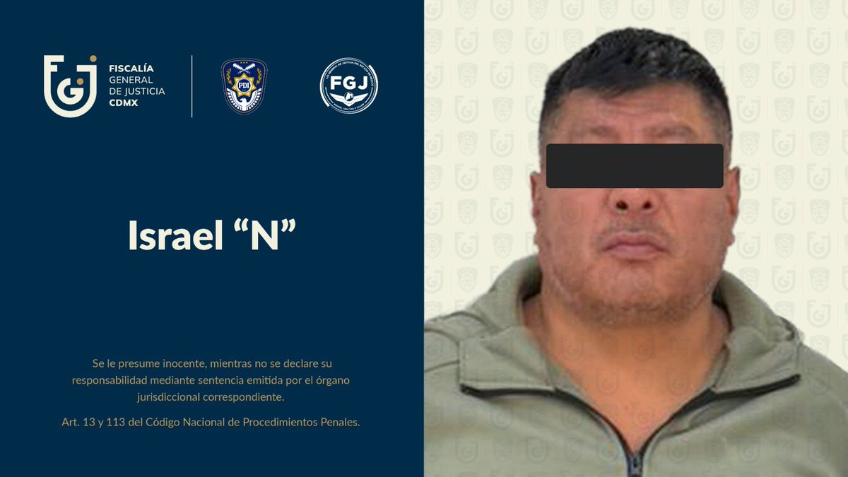 PDI_FGJCDMX's tweet photo. Tras la detención realizada por agentes #PDI, en coordinación con elementos de la @FiscaliaEdomex, de un hombre, probable líder del grupo delictivo “Olmos Fragoso”, relacionado con robos a casa habitación, en el municipio de Huixquilucan de Degollado, la Fiscalía CDMX obtuvo la vinculación a proceso de Israel “N” en tres causas penales distintas por hechos ocurridos en las alcaldías Benito Juárez y Cuauhtémoc entre 2025 y 2026, respectivamente. 

https://t.co/JXKK33F3aA