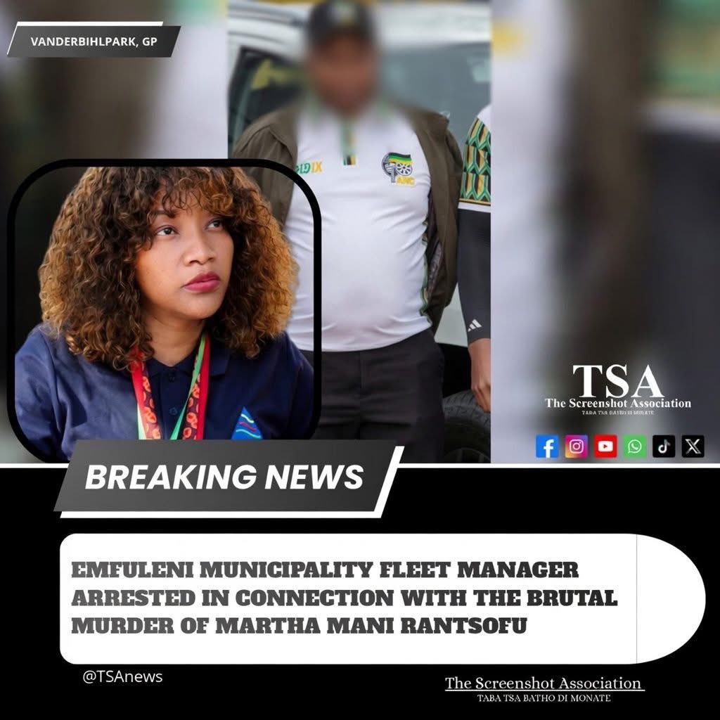 BREAKING NEWS: Emfuleni Municipality Fleet Manager Arrested by PKTT in Connection with Murder of Colleague Martha Mani Rantsofu Amid Alleged Corruption Probe

Vanderbijlpark, South Africa — In a significant development, the Political Killings Task Team (PKTT), led by