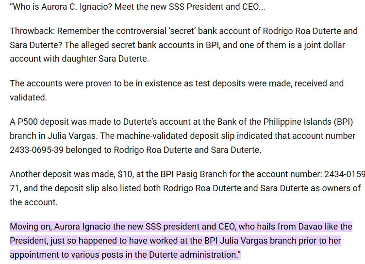 TitoTok88's tweet image. The connection begins at BPI Julia Vargas. In 2016, Ignacio was the branch manager when @TrillanesSonny alleged that then-candidate Duterte held undisclosed millions in that specific branch. This event remains a central point of public discussion. #BPI #FactCheck