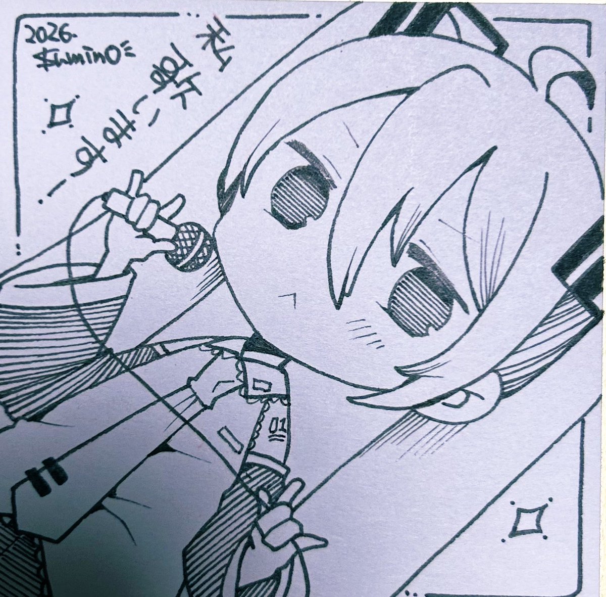 今日は朝から活動！ #初音ミクイラスト