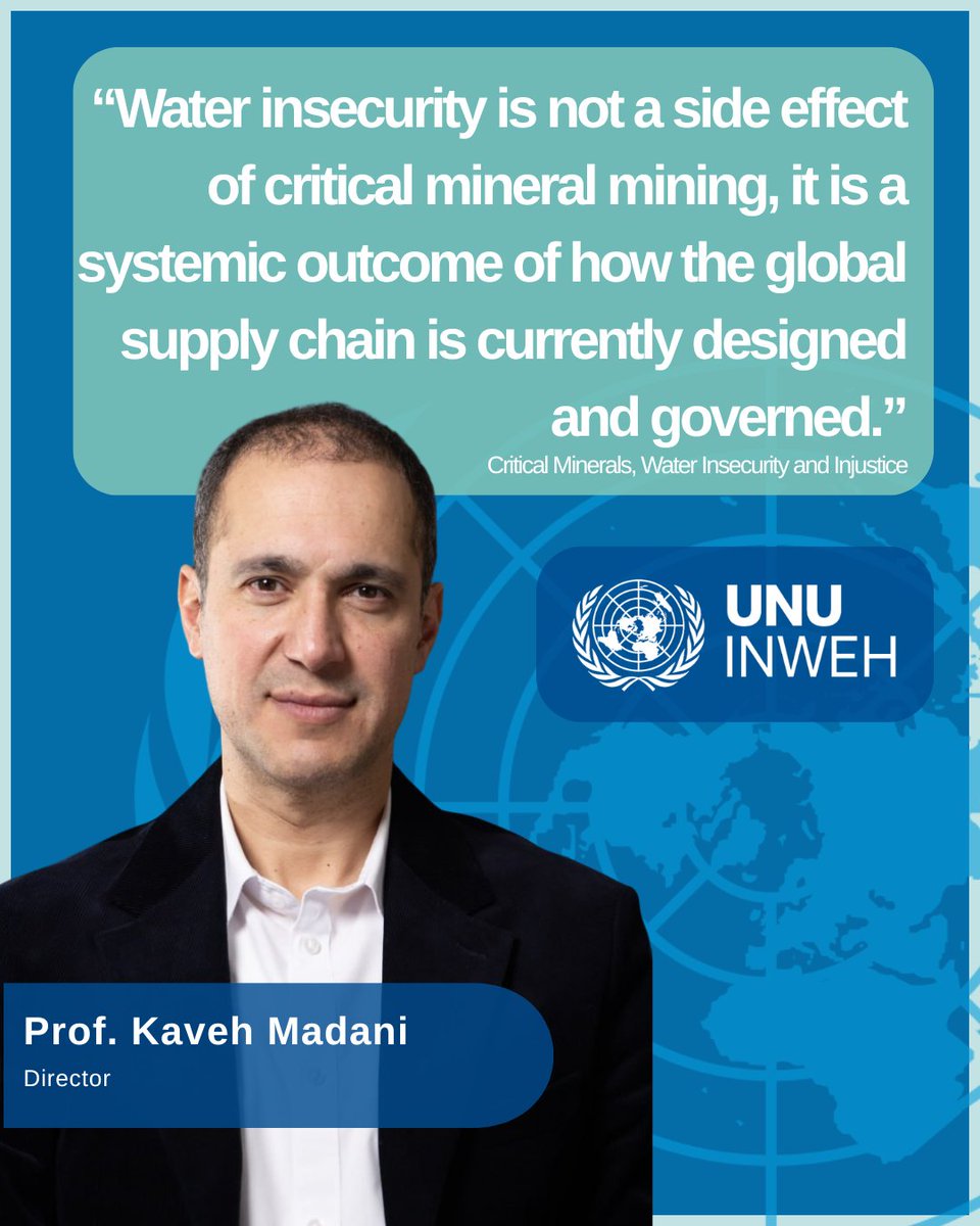UNUINWEH's tweet photo. Hear from UNU scientists on why the green energy transition demands a fundamental rethinking, one that protects people, respects ecosystems, and is built on transparent data.

Download our latest report on critical minerals: https://t.co/aMv9O824Gk https://t.co/3g2Hg7rsZv