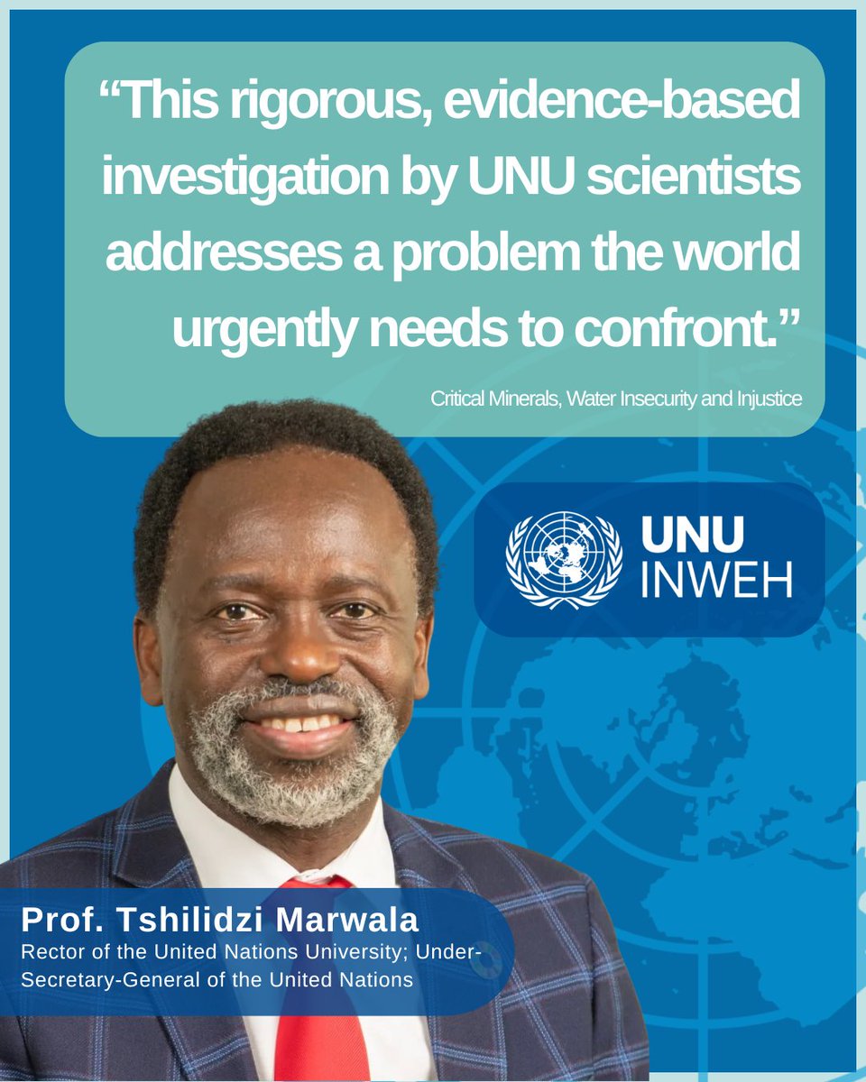 UNUINWEH's tweet photo. Hear from UNU scientists on why the green energy transition demands a fundamental rethinking, one that protects people, respects ecosystems, and is built on transparent data.

Download our latest report on critical minerals: https://t.co/aMv9O824Gk https://t.co/3g2Hg7rsZv