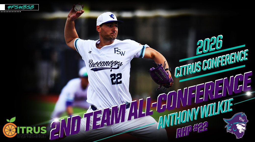 Congrats to Anthony Wilkie who has been named a 2nd Team All-Conference performer. Wilkie started 12 games for the Bucs and was tied for third in the Citrus Conference with 7 wins during the regular season, posting a 4.14 ERA with 58 strikeouts in 54 innings pitched