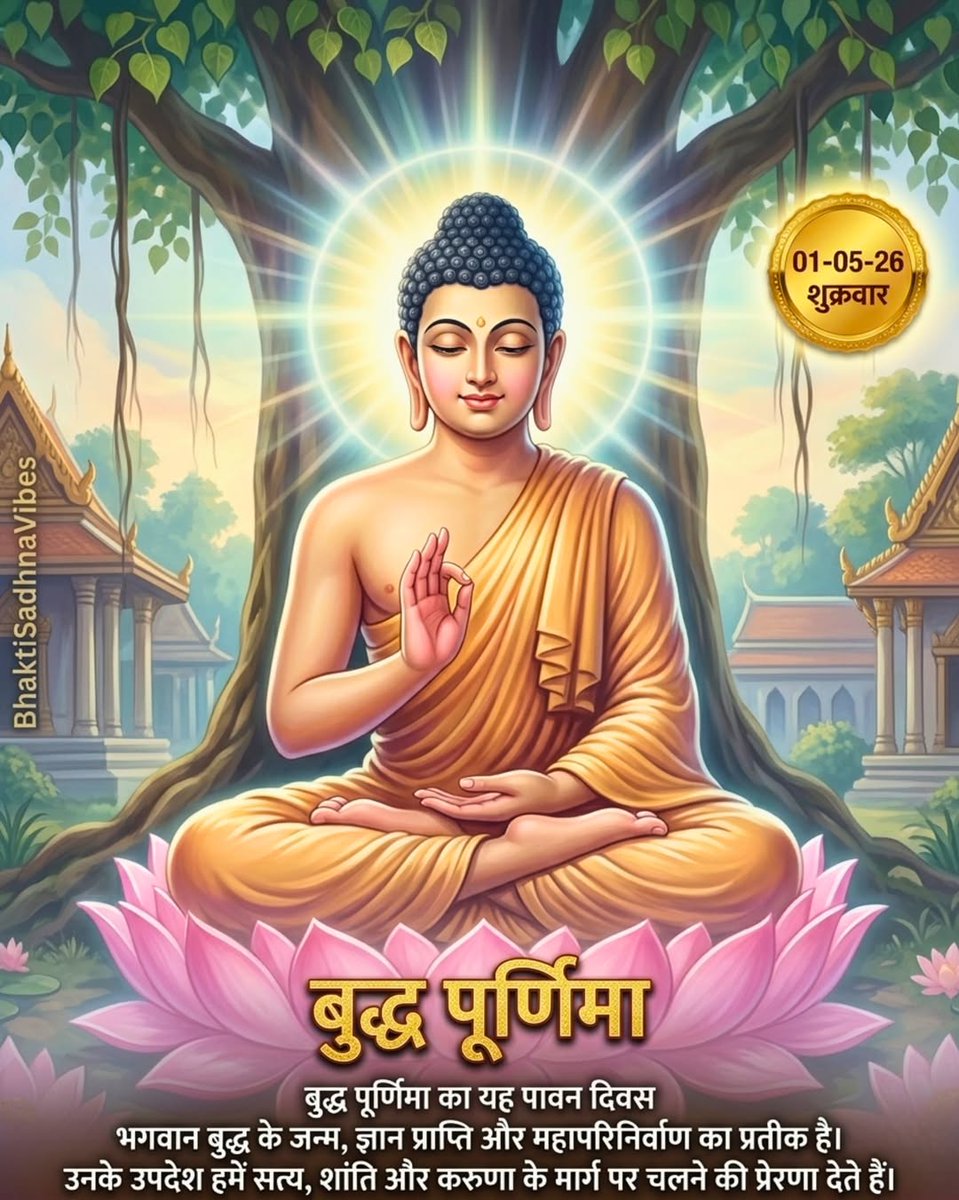 Divya_0405's tweet photo. न भूत का शोक,
न भविष्य की चिंता…
यही है भगवान बुद्ध का मार्ग — “वर्तमान में जीना” 🧘‍♂️

बुद्धं शरणं गच्छामि
धर्मं शरणं गच्छामि
संघं शरणं गच्छामि॥
🌼
सत्य, अहिंसा और करुणा का संदेश देने वाले
भगवान बुद्ध को नमन 🙏

इस बुद्ध पूर्णिमा पर
अपने भीतर शांति, धैर्य और सकारात्मकता जगाइए…
"बुद्ध पूर्णिमा"
"भगवान बुद्ध"
#BuddhaPurnima  #Spirituality