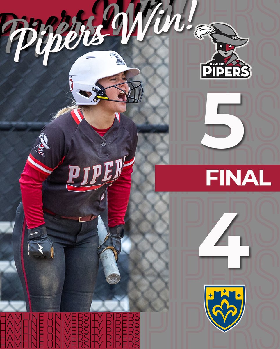HUPipers's tweet photo. A SWEEP OF THE SAINTS ๐งน
@hamlinesoftball sweeps St. Scholastica with two wins in Duluth this evening! Seniors Jo Cariveau and Maddie Johnson both notch their second career home runs back-to-back in game one ๐ฅ
#GoHU #PipeItUp https://t.co/TE6SH9tYBF