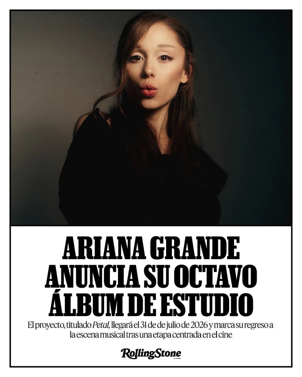 rollingstoneEE's tweet image. Una nueva era está en camino. ✨
Ariana Grande anuncia su octavo álbum de estudio, marcando el inicio de una etapa que ya genera expectativa entre sus fans.

Lee la nota completa aquí.

es.rollingstone.com/ariana-grande-… 

#RollingStoneEnEspañol #Música #RollingStone #Cultura