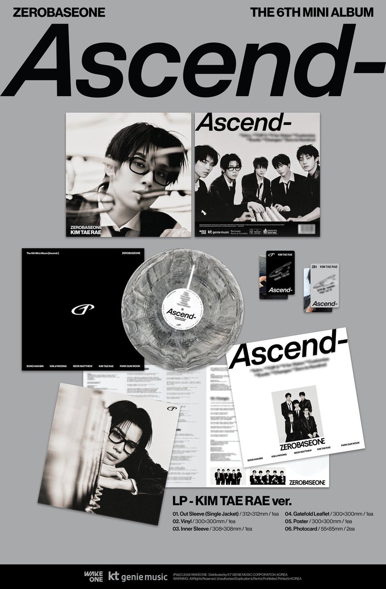ZEROBASEONE ゼベワン6集 [Ascend-] LP トレカVer.11 ver. Photobook