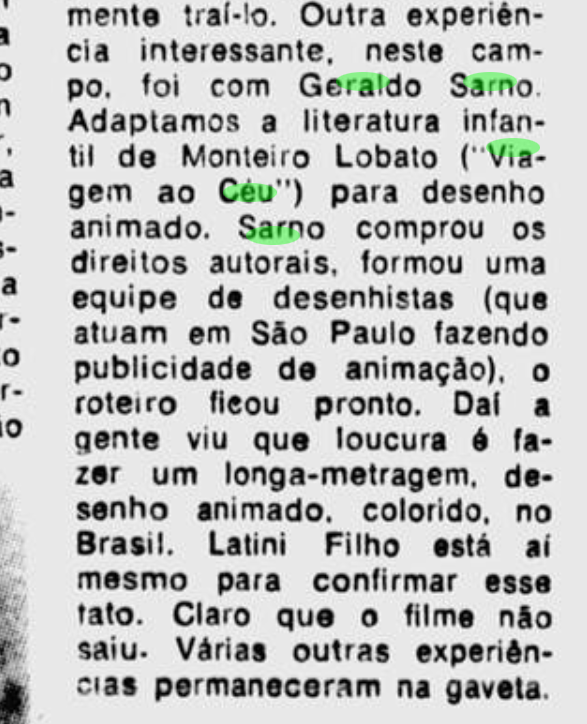 lucezim's tweet photo. Vocês sabiam que existe um filme de ANIMAÇÃO de 1969 do Sítio do Picapau Amarelo? 🇧🇷

VIAGEM AO CÉU, dirigido por Geraldo Sarno, com argumento de Armando Costa, tem registros em dicionários do cinema brasileiro e em revistas como O Cruzeiro (1969) e Jornal de Letras (1972). https://t.co/BNzhF1sXb9