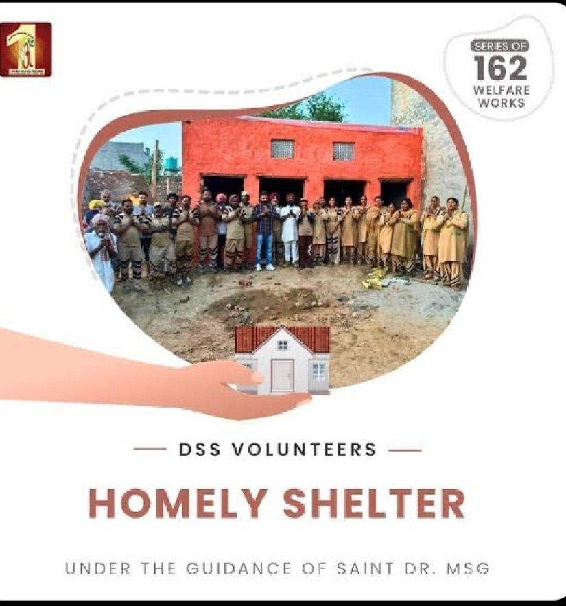 Due to the financial condition, many people are unable to fulfill their dream of owning a house. To help such people, followers of Dera Sacha Sauda under the guidance of Saint Gurmeet Ram Rahim Ji manufacture and provide House under the #HomelyShelter Campaign.