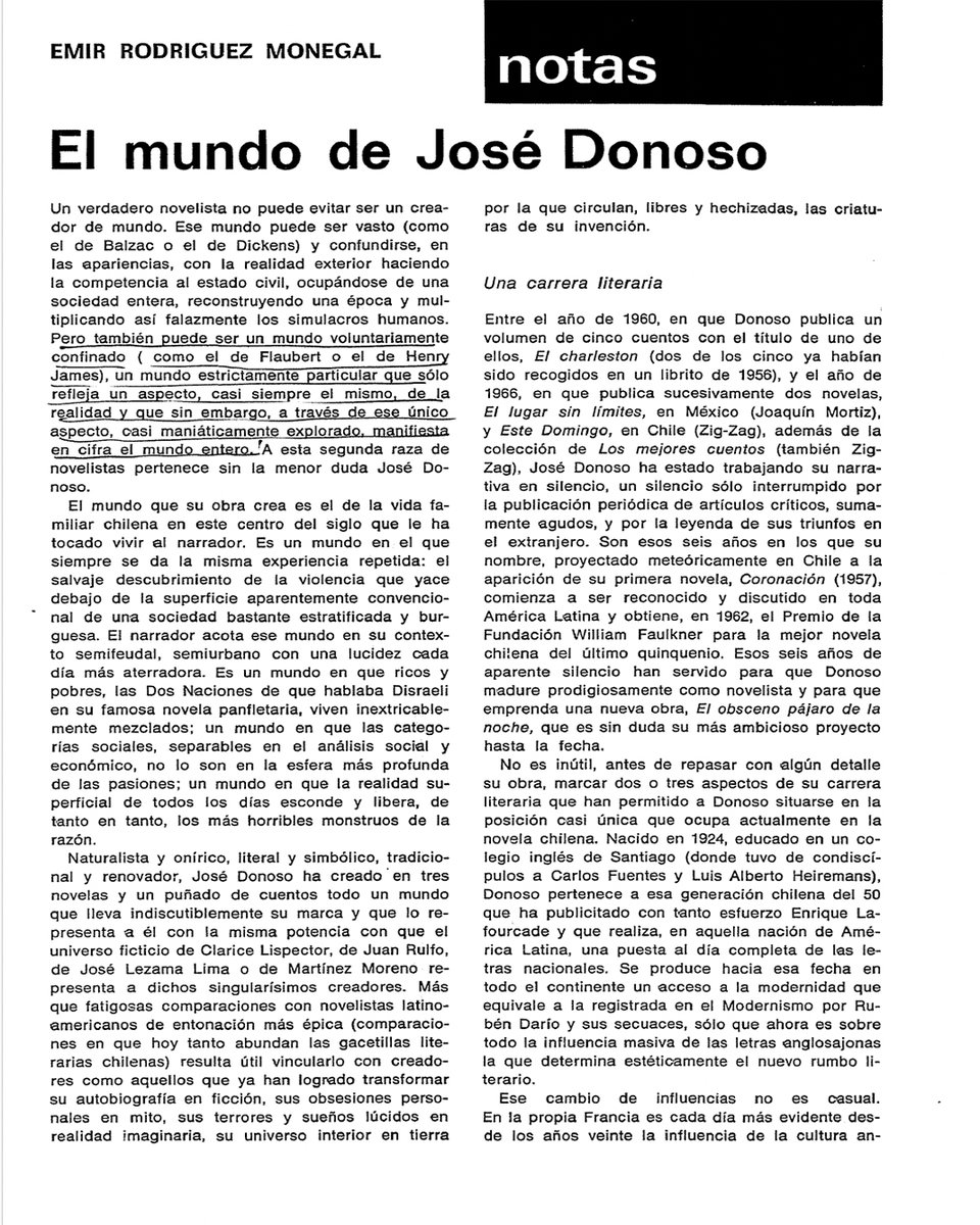 Pendola_RR's tweet photo. “Un verdadero novelista no puede evitar ser un creador de mundo”, dijo Emir Rodríguez Monegal a propósito de José Donoso, en el número 12 de 𝘔𝘶𝘯𝘥𝘰 𝘕𝘶𝘦𝘷𝘰 (junio de 1967). En 𝘗é𝘯𝘥𝘰𝘭𝘢 llevamos al repositorio para que sigas leyendo https://t.co/v2690FBzV8 https://t.co/BhDg9lBr2B