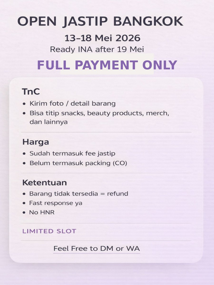 𝙬𝙞 | OPEN TITIP KADO & JASTIP BANGKOK tweet media
