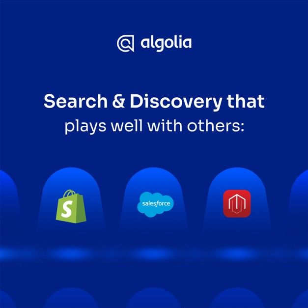 algolia's tweet image. 🛍️ 💫 Fully integrated #ecommerce solutions that plays well with others... that's our MO! 

Algolia elevates your online store UX while working seamlessly with @Shopify, @CommerceCloud, @AdobeCommerce + more.

See how we Integrate with leading platforms: bit.ly/3UmFWJh