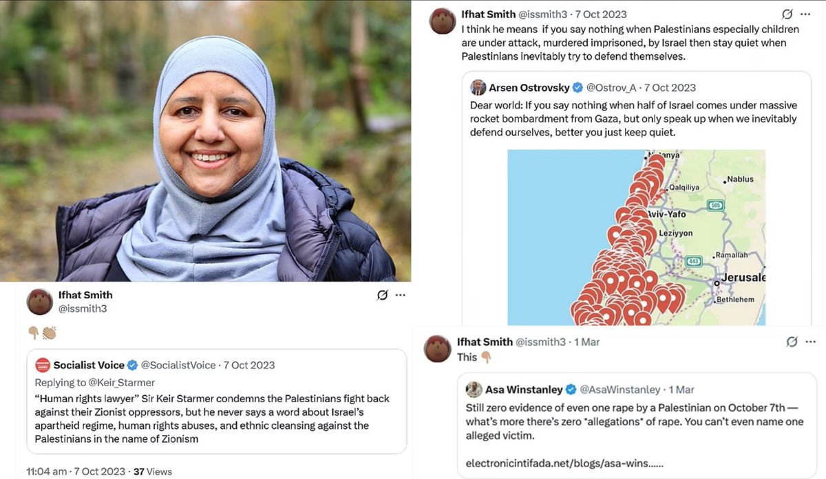 Yet another Green Party candidate accused of antisemitism and defending Hamas.

Ms Ifhat Shaheen is a Green candidate in Stoke Newington, north London.

She shared – with an applause emoji – a post describing the unfolding  atrocities in Israel as a Palestinian 'fightback'