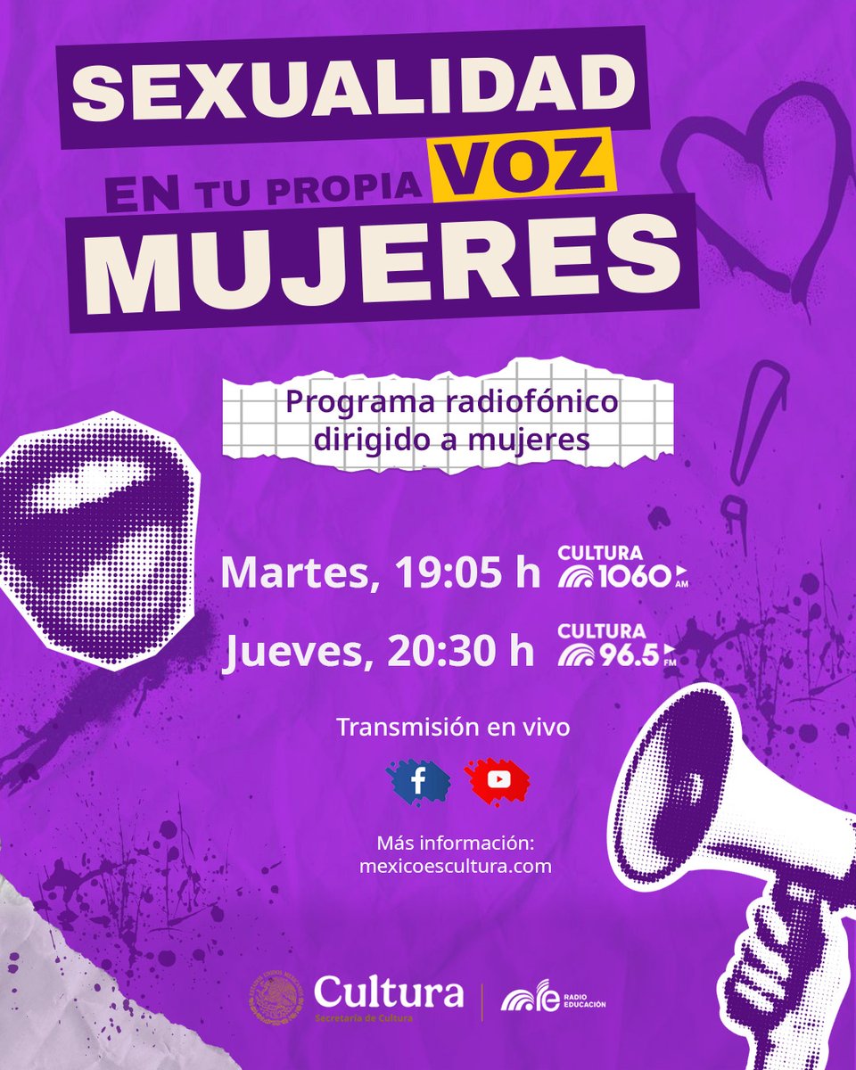 RadioEducacion's tweet image. #EnVivo 🔴En #SexMujeres 💜 platicamos con la comunicadora Valeria Palacios🎙️ creadora del podcast ¡Vaal-Coneados! nos cuenta de la no maternidad en las mujeres jóvenes como cambio generacional👩🏽‍⚕️ 👩🏻‍🚀 👩🏻‍🔬 

⏰ Hoy, 20:30 h
📱 En #YouTube: youtu.be/mXQkwsOkbHA