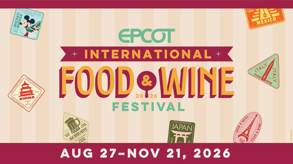 Fall = FOOD at EPCOT 🍷

The EPCOT International Food &amp; Wine Festival 2026 runs Aug 27 – Nov 21 with global eats, concerts &amp; more 🌍

Planning to go?
👉 Set MouseDining alerts so you don’t miss any reservations 👀

#EPCOT #DisneyFoodie #FoodAndWineFestival
