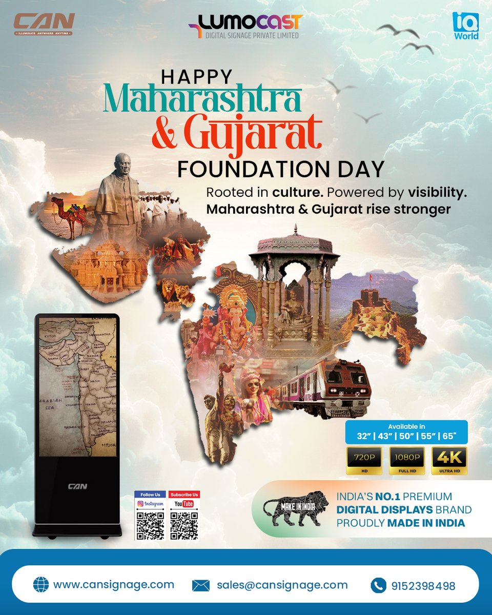 cansignage_'s tweet image. Growth is everywhere — on streets, storefronts, and skylines. As businesses rise across Maharashtra, standing out matters more than ever. Visibility isn’t presence — it’s power.

#MaharashtraDay #BrandVisibility