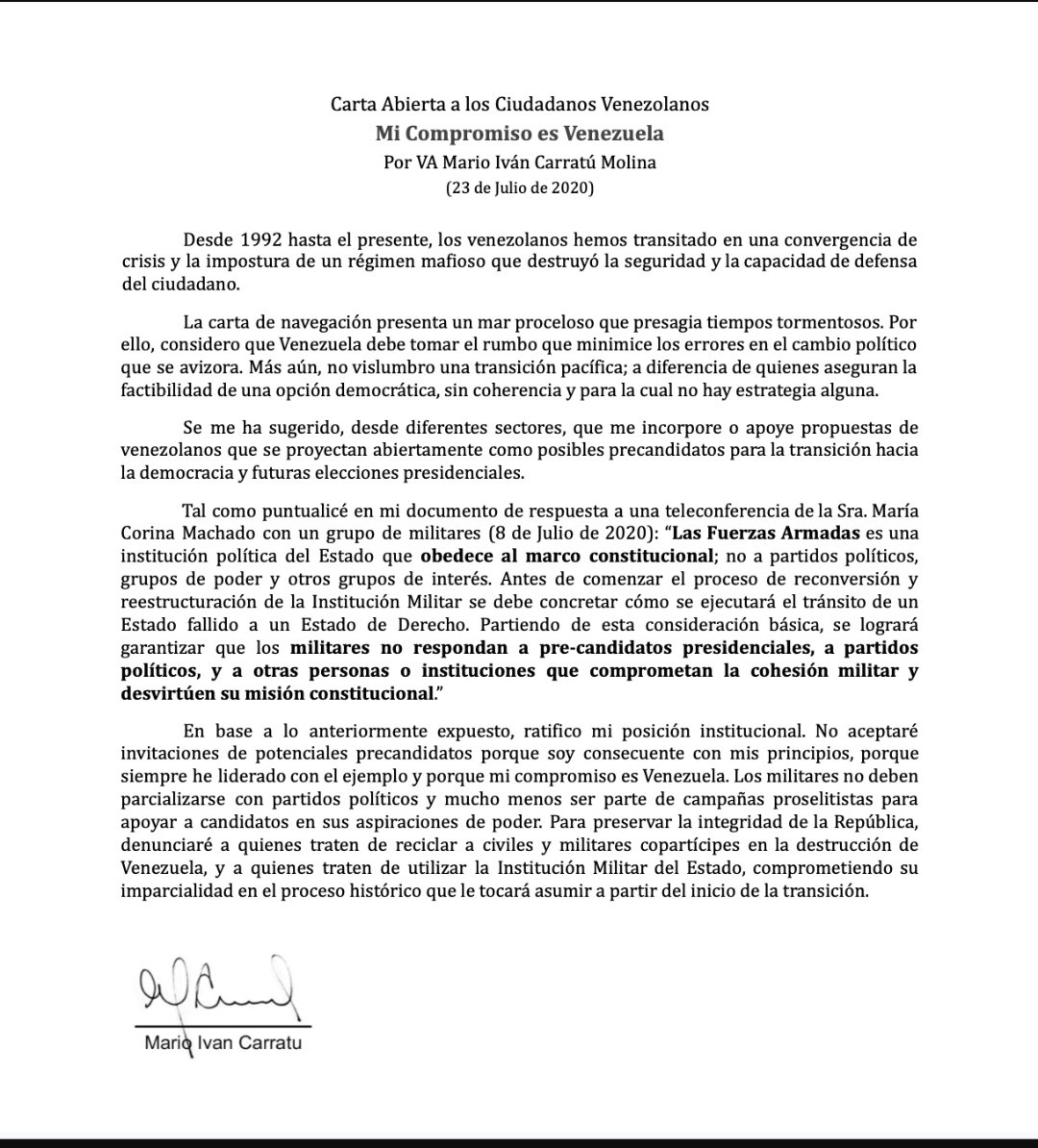 Gracias <a href="/lagranaldea/">La Gran Aldea</a> 
El ex Emb de USA en Venezuela expresa con razonable certeza lo que muchos opositores ignoran e intentan reciclar.

Vale, para ellos mucho más el interés personal y sus grupetes, que la recuperación total y limpia de Venezuela.

Recuerdo como los opinadores,