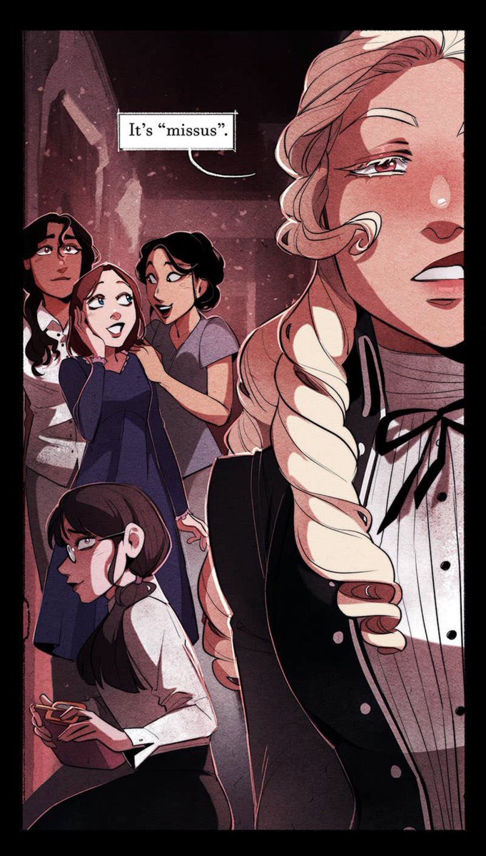 Oh I can’t get over how Annabel corrected her, YEAH SHE’S MARRIED TO HER HOT WIFE LENORE!! #Nevermorewebtoon