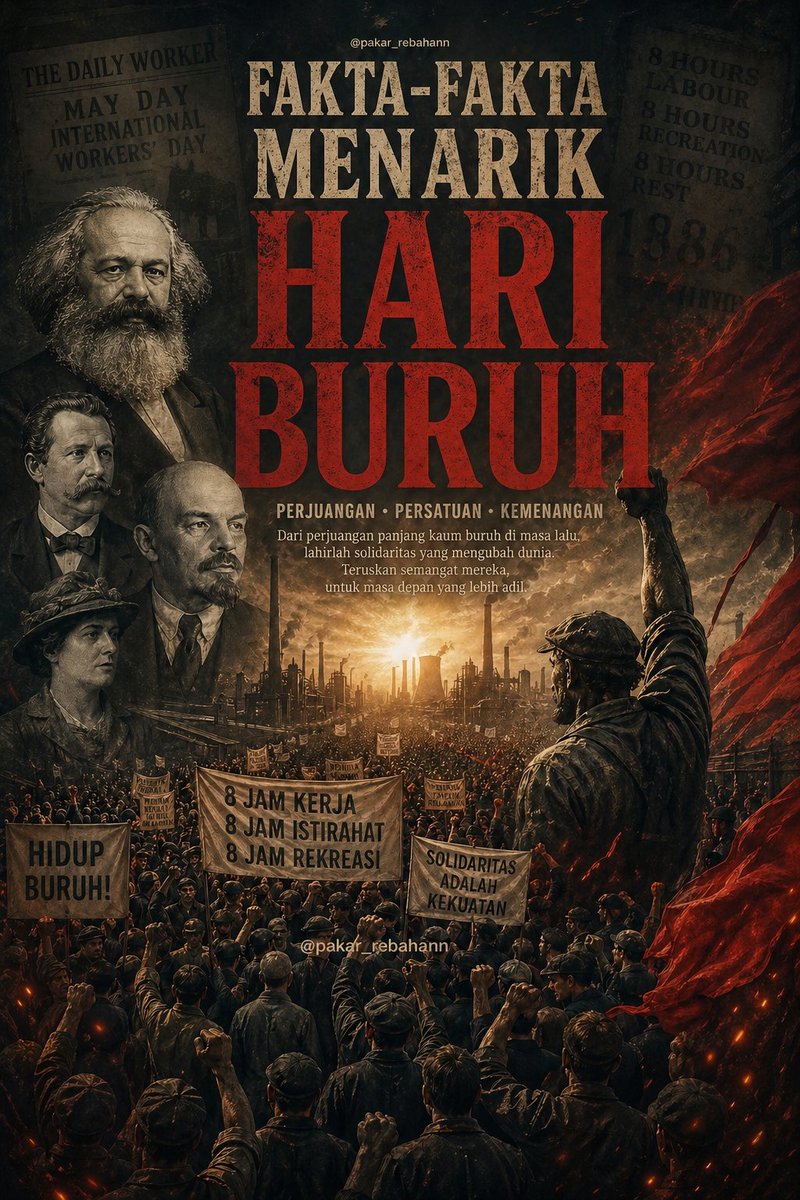 Tahukah kalian? 

Hari Buruh Internasional, atau yang dikenal sebagai May Day, diperingati setiap tanggal 1 Mei di lebih dari 80 negara di dunia. Hari ini bukan sekadar libur nasional, melainkan simbol perjuangan panjang kaum buruh untuk hak-hak dasar seperti jam kerja layak,