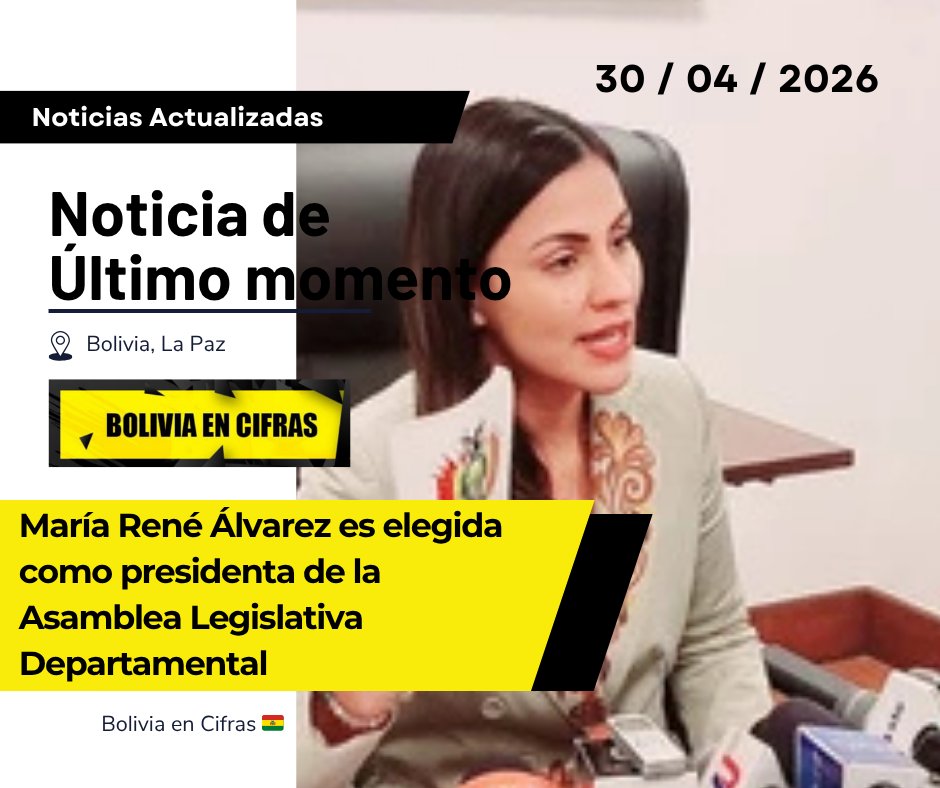 BoliviaEnCifras's tweet image. 🚨 María René Álvarez presidirá la Asamblea de Santa Cruz
🐆 La “jaguar chiquitana” promete autonomía y libertad
🌱 Destaca su trayectoria ambiental y defensa del territorio
#Bolivia #SantaCruz #Política #Autonomía #Noticias