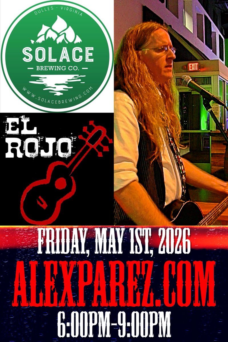 AlexTheRedParez's tweet photo. Tomorrow evening! I'm back once again at @SolaceBrewing in Sterling/Dulles, VA! 6:00pm-9:00pm!

It's been a while but I had a wonderful time performing there the day after Christmas back in December!

https://t.co/PrU2KMvIrb

https://t.co/Leu9HB8Hlj https://t.co/zP2ST50WxN