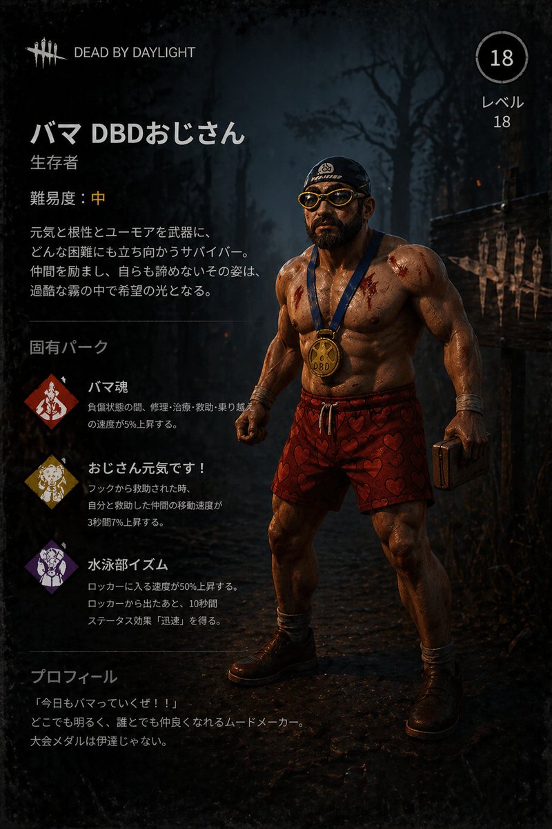 bamadbd's tweet image. みんなのマネしてサバイバー
作ってみたら何か違うｗｗｗ
いや違くはないのか？ｗｗｗ
パーク「おじさん元気です！」
って何よｗｗｗｗｗ
#DBD #DeadbyDaylight