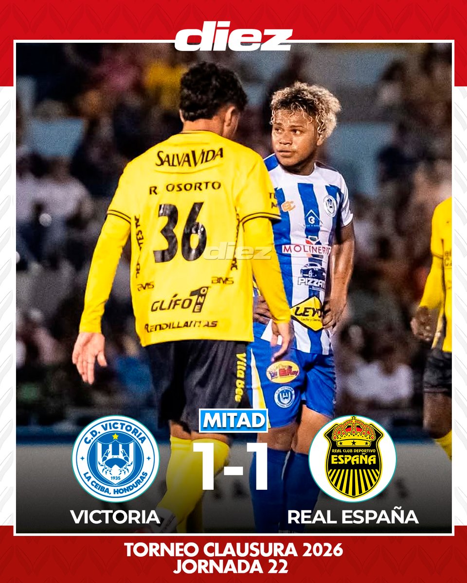 DiarioDiezHn's tweet image. ¡MITAD DEL JUEGO!⏸
De momento, la máquina está hundiendo al Victoria.

#Victoria🦀1️⃣-1️⃣🚂#RealEspaña
🦀J. García 18'
🚂D. García 45+3'

♦️EN VIVO: diez.hn/liganacionalde…