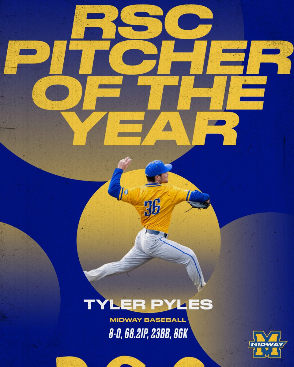 MidwayUBaseball's tweet image. TYLER PYLES 3️⃣6️⃣

RSC Pitcher of the Year 🏆
RSC Pitcher Gold Glove
All-RSC 1st Team

He becomes one of the most decorated players in Midway Baseball history

Thank you, TP! 

#Team10 #Roots