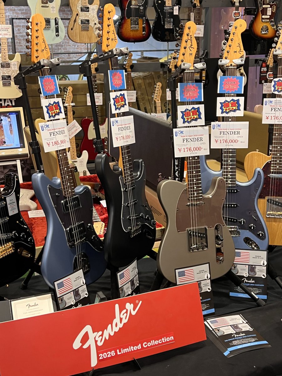 UONEMUSIC's tweet image. 新製品続々入荷*\(^o^)/*
fenderのスプリングサマーキャンペーン始まりました❗️
【キャンペーン期間】
対象製品購入期間：2026年4月29日（水・祝）〜2026年7月31日（金）
応募受付期間：2026年4月29日（水・祝）〜2026年8月11日（火・祝）
対象商品を購入&amp;amp;応募でもれなくプレゼント🎁

#fender