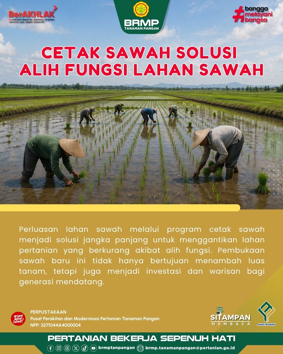 brmptanpangan's tweet image. Hai Sobat BRMP!

Salah satu faktor menurunnya luas lahan baku sawah adalah banyaknya lahan sawah produktif yang beralih fungsi menjadi kawasan perumahan/pemukiman, industri, serta infrastruktur. 

Yuk, baca! Semoga bermanfaat!

#AgroModern #BRMP #BRMPKementan #Kementan
#BRMPTP