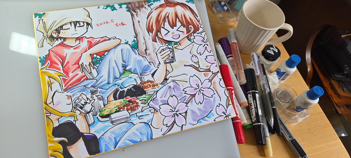 色紙ゆっくりですがすすめてます！申し込みくださった方、もうしばし