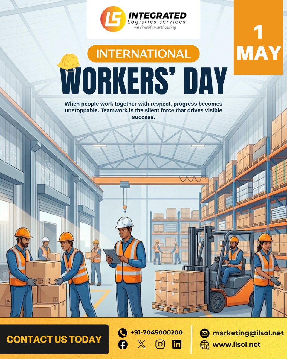 ILSWarehousing's tweet photo. Strength in every hand 💪Honoring the dedication and hard work that builds our world. Happy International Workers'

#ilsol #labourday #laborday #workersday #WorkersRights #InternationalWorkersDay #InternationalLabourDay #IntegratedLogisticsServices #ilsol https://t.co/G71AsFpxtA