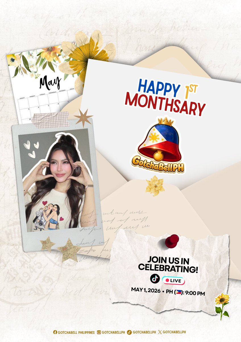 gotchabellph's tweet photo. A month down, forever to go! 🔔🇵🇭

Happy 1st Monthsary, Gotchabell PH! 💛

Let’s celebrate this little milestone together tonight on LIVE! See you there! 🥳

#Gotchabell #กชเบล
#GotchabellPH https://t.co/SqXR9zQvih